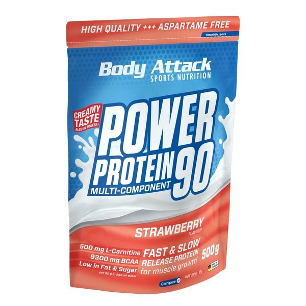 Body Attack - Power Protein 90 Strawberry  - 500g