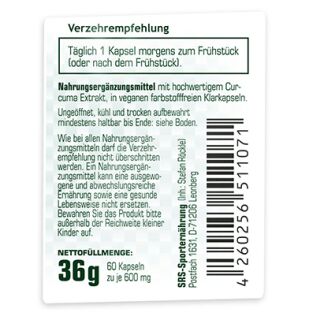 SRS Muscle - Curcuma 95 - 60 Kapseln