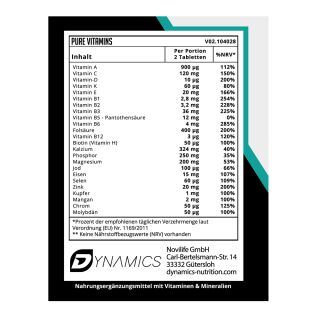 Dynamics - Pure Vitamins - 120 Tabletten