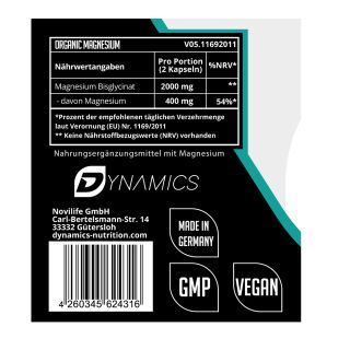 Dynamics - Organic Magnesium - 120 Kapseln