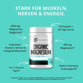 Dynamics - Organic Magnesium - 120 Kapseln