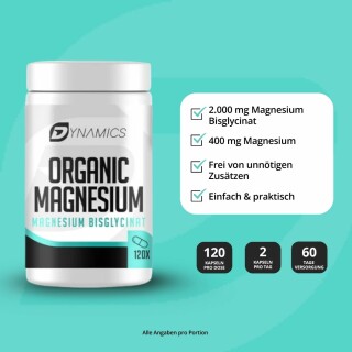 Dynamics - Organic Magnesium - 120 Kapseln