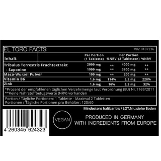 Dynamics - EL TORO Testo Booster - 120 Tabletten