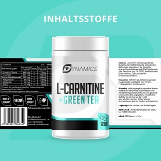 Dynamics - L-Carnitin + Green Tea  120 Kapseln