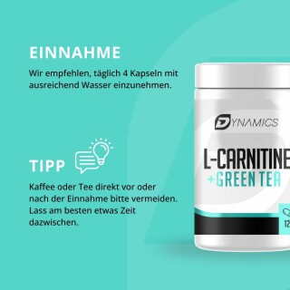 Dynamics - L-Carnitin + Green Tea  120 Kapseln