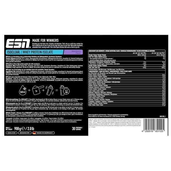 ESN - ISOCLEAR Whey Isolate - 908g Blackberry