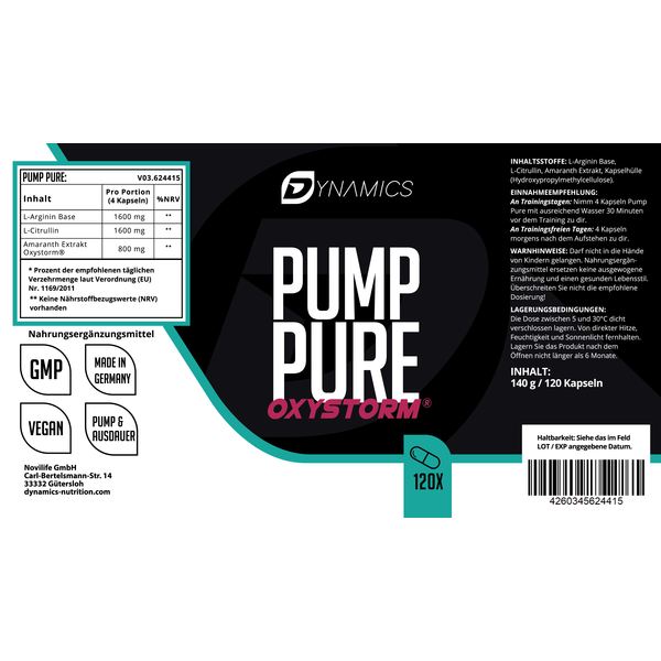 Dynamics - Pump Pure Tabs - 120 Tabletten
