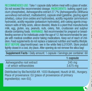 BioTech USA - Ashwagandha - 60 Kapseln