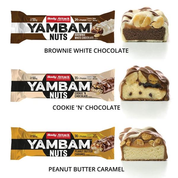 Body Attack - YamBam Nuts - 55g Brownie White Chocolate