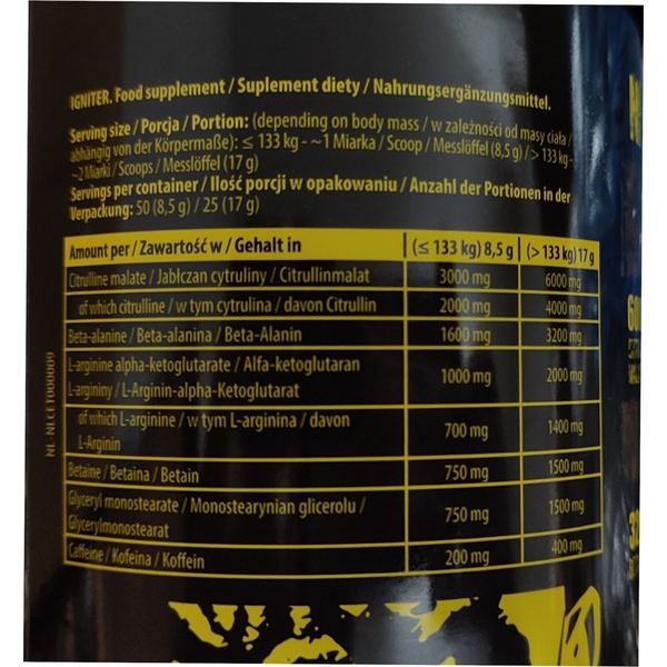 Nuclear Nutrition - Igniter Pre Workout  - 425g Orange Mango