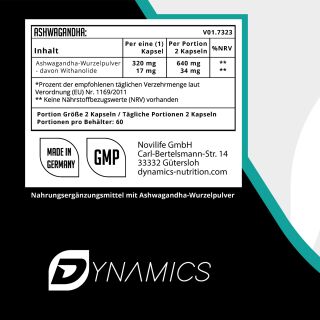 Dynamics - Ashwaganda - 120 Kapseln