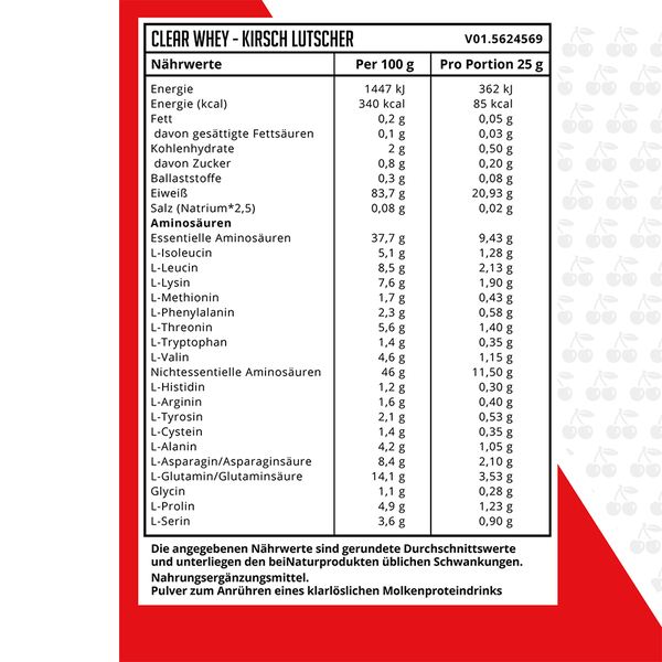 Dynamics - Clear Whey Isolate - 500g Kirschlutscher