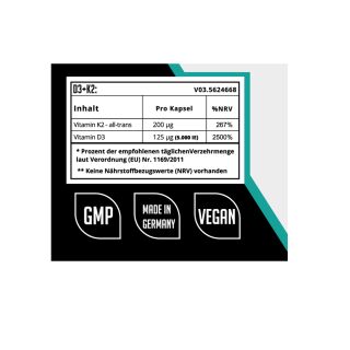 Dynamics - Vitamin D3 + K2 - 120 Kapseln