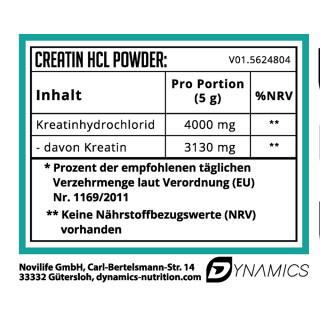 Dynamics - Creatin HCL Powder - 300g