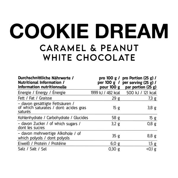 Inlead Cookie Dream Caramel & Peanut 125g White Choc