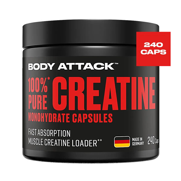 Body Attack - 100% Pure Creatine - 240 Kapseln