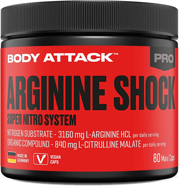 Body Attack- Arginine Shock - 80 Kapseln