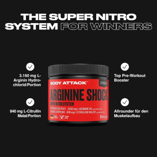 Body Attack- Arginine Shock - 80 Kapseln