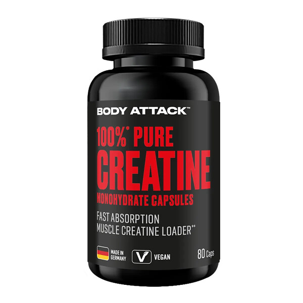 Body Attack - 100% Pure Creatine - 80 Kapseln