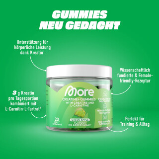 More - Creatin Gummies / Gummibärchen - Green Apple  - 160g