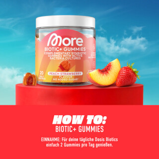 More - Biotic+  Gummies / Gummibärchen - Peach Strawberry - 160g
