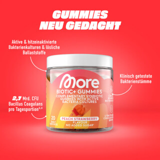 More - Biotic+  Gummies / Gummibärchen - Peach Strawberry - 160g