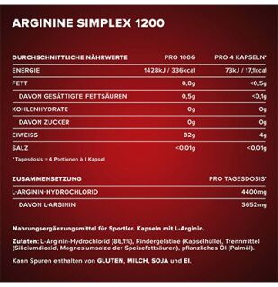 Ironmaxx - Arginin Simplex 1200 - 260 Kapseln