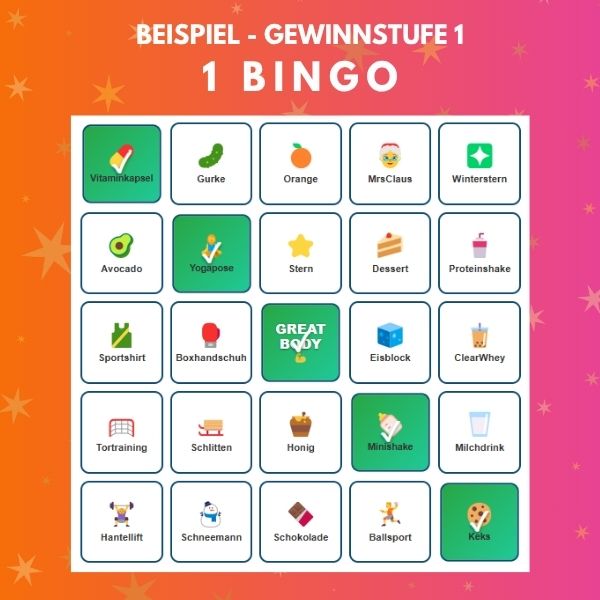Great Body Bingo_Gewinnstufe 1